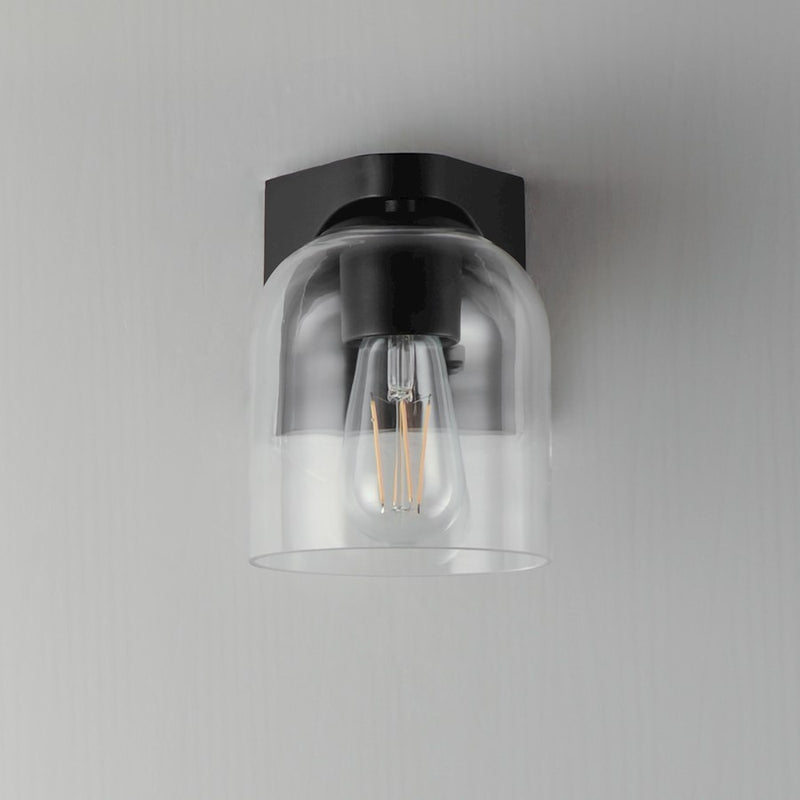 Maxim Lighting Scoop 1 Light Bath Vanity, Black/Clear