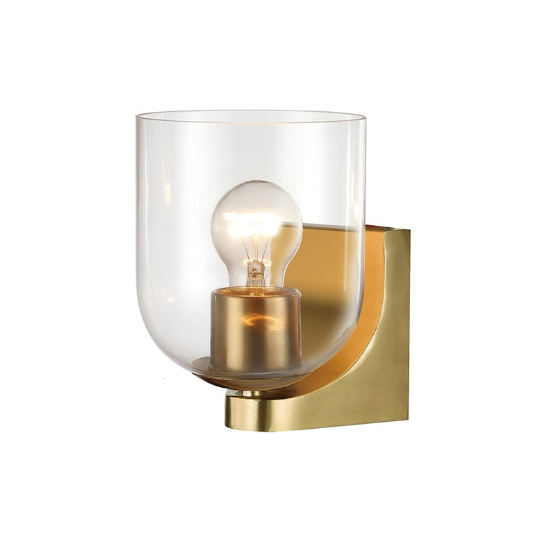 Maxim Lighting Scoop 1 Light Bath Vanity, Natural Aged Brass/Clear