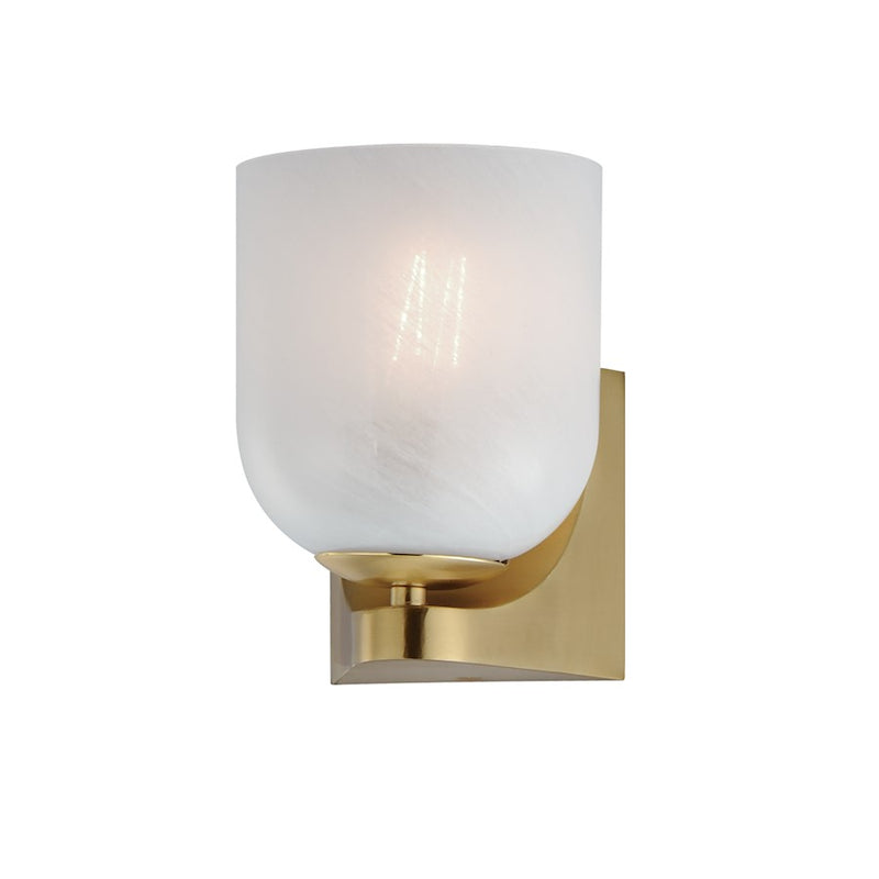 Maxim Lighting Scoop 1 Light Bath Vanity, Natural Aged Brass/Marble
