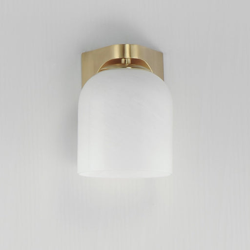 Maxim Lighting Scoop 1 Light Bath Vanity, Natural Aged Brass/Marble