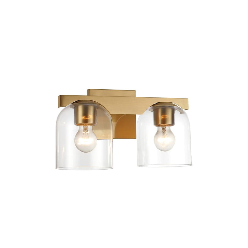 Maxim Lighting Scoop 2 Light Wall Sconce, Natural Aged Brass/Clear
