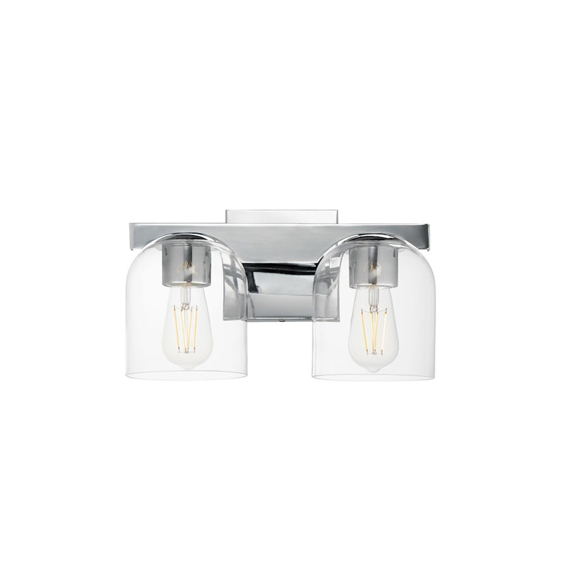 Maxim Lighting Scoop 2 Light Bath Vanity, Polished Chrome/Clear