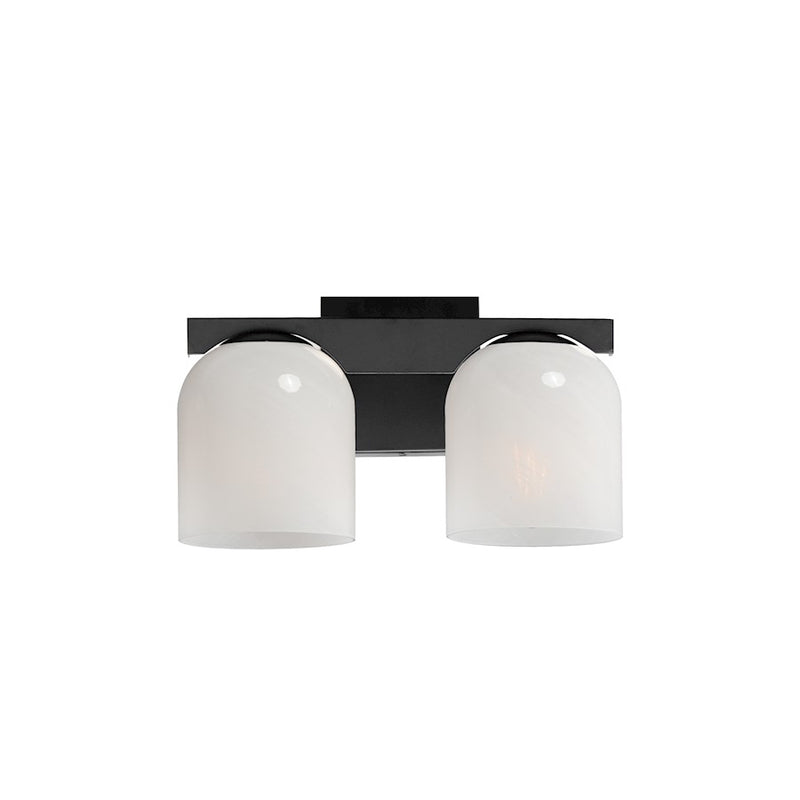 Maxim Lighting Scoop 2 Light Bath Vanity, Black/Marble