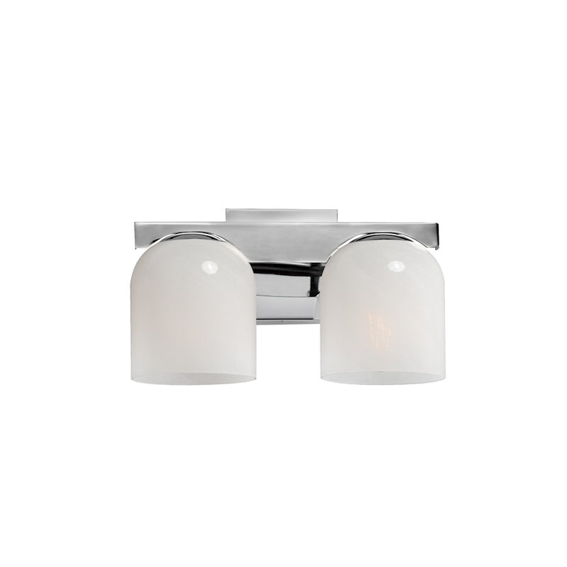 Maxim Lighting Scoop 2 Light Bath Vanity, Polished Chrome/Marble