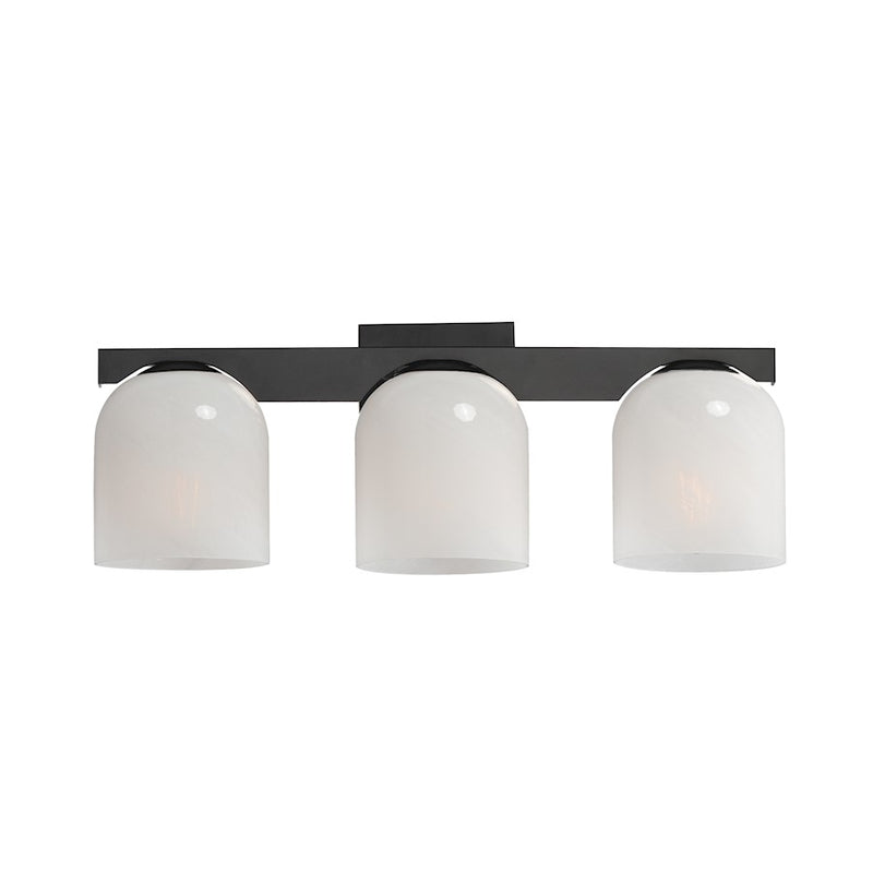 Maxim Lighting Scoop 3 Light Bath Vanity, Black/Marble