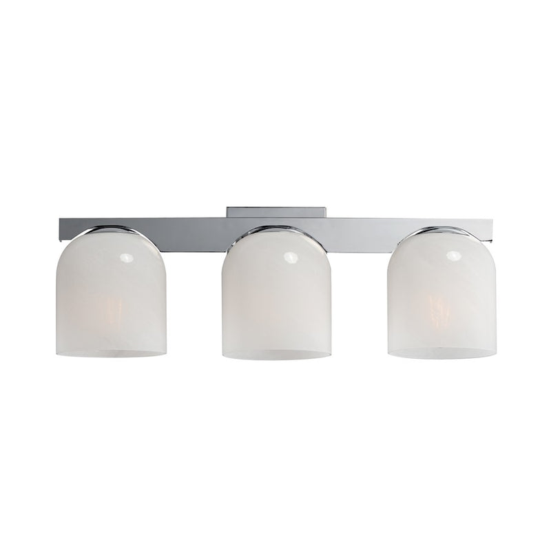 Maxim Lighting Scoop 3 Light Bath Vanity, Polished Chrome/Marble