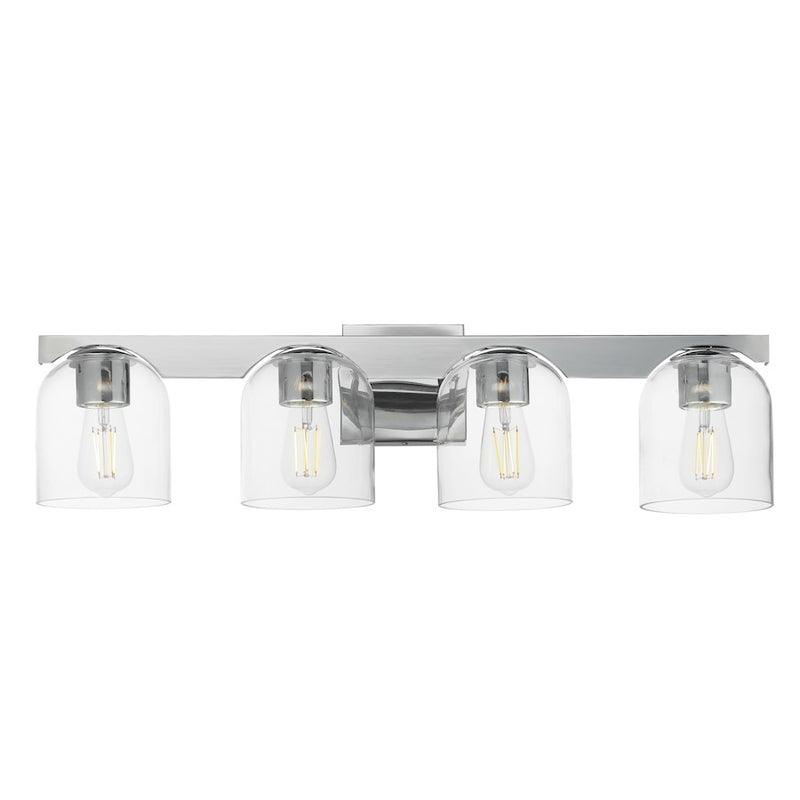 Maxim Lighting Scoop 4 Light Bath Vanity, Polished Chrome/Clear