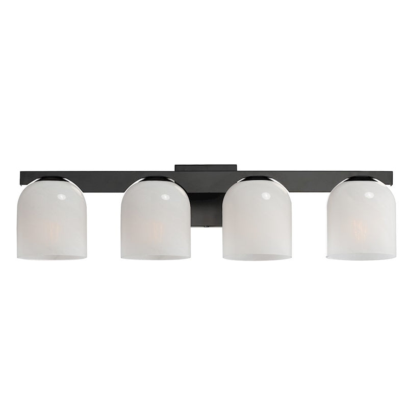 Maxim Lighting Scoop 4 Light Bath Vanity, Black/Marble