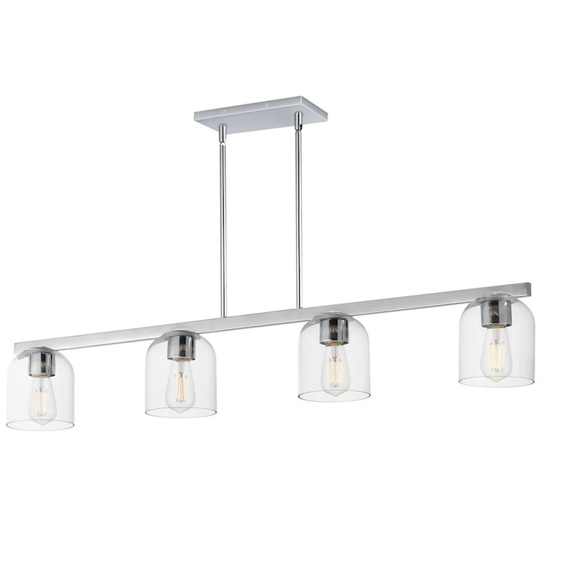 Maxim Lighting Scoop 4 Light Linear Pendant, Polished Chrome/Clear