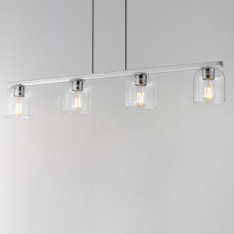 Maxim Lighting Scoop 4 Light Linear Pendant, Polished Chrome/Clear