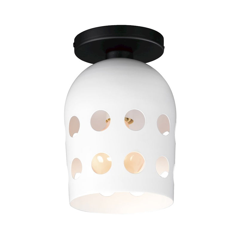 Maxim Lighting Dottie 1 Light Flush Mount, Black/White