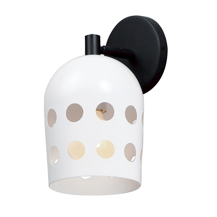 Maxim Lighting Dottie 1 Light Adjustable Sconce, Black/White