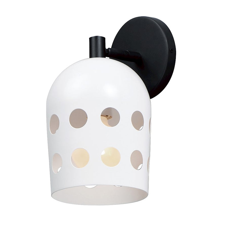 Maxim Lighting Dottie 1 Light Adjustable Sconce, Black/White