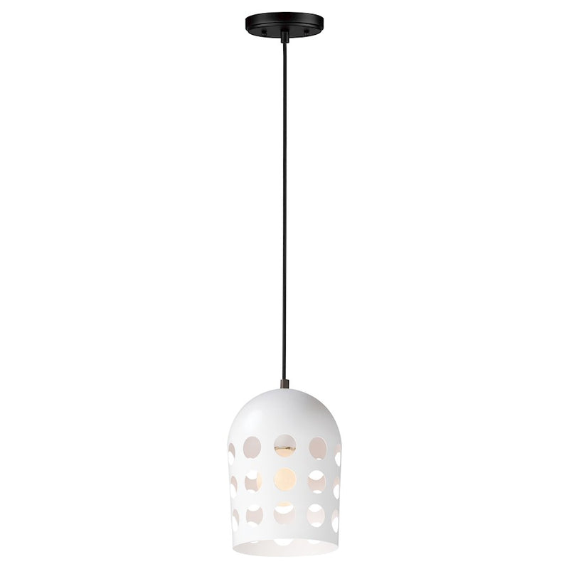 Maxim Lighting Dottie 1 Light Mini Pendant, Black/White