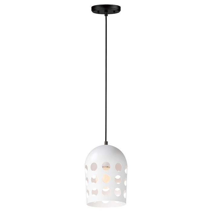 Maxim Lighting Dottie 1 Light Mini Pendant, Black/White
