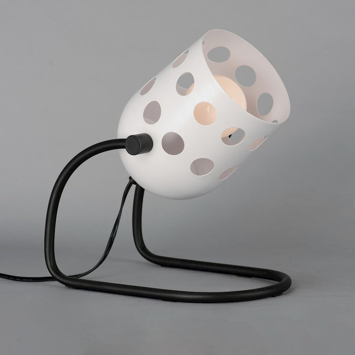 Maxim Lighting Dottie 1 Light Desk Lamp, Black/White