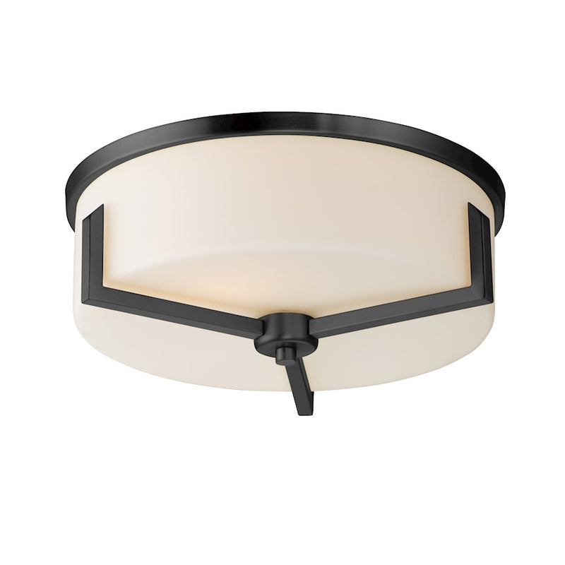 Maxim Lighting Dart 3 Light Flush Mount, Black/Satin White