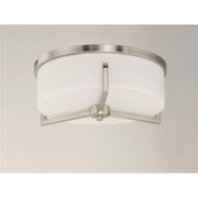Maxim Lighting Dart 14in 3-Light Flush Mount | Modernist Satin Nickel and Satin White Glass | Bedroom & Hallway Ceiling Light | Model 21280SWSN