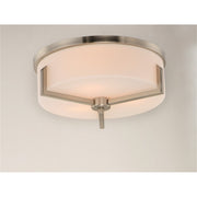 Maxim Lighting Dart 14in 3-Light Flush Mount | Modernist Satin Nickel and Satin White Glass | Bedroom & Hallway Ceiling Light | Model 21280SWSN