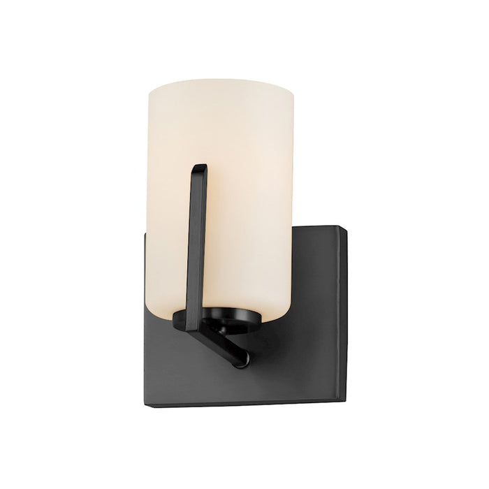 Maxim Lighting Dart 1 Light Wall Sconce, Black/Satin White - 21281SWBK