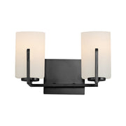 Maxim Lighting Dart 2 Light Bath Vanity, Black/Satin White - 21282SWBK