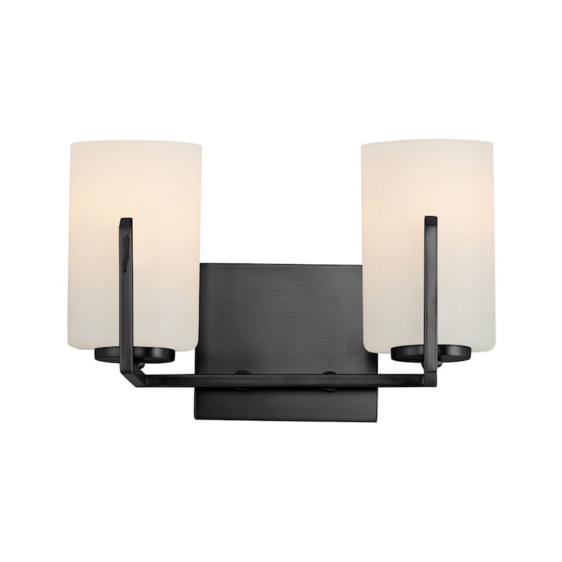Maxim Lighting Dart 2 Light Bath Vanity, Black/Satin White