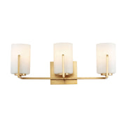 Maxim Lighting Dart 21in 3-Light Bath Vanity | Modernist Satin Brass and Satin White Glass | Bathroom & Powder Room | Model 21283SWSBR