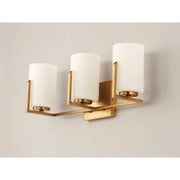 Maxim Lighting Dart 21in 3-Light Bath Vanity | Modernist Satin Brass and Satin White Glass | Bathroom & Powder Room | Model 21283SWSBR