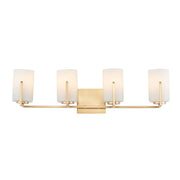 Maxim Lighting Dart 4-Light Bath Vanity, Satin Brass/Satin White