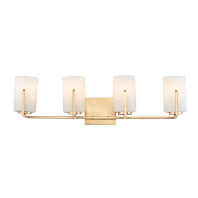 Maxim Lighting Dart 4-Light Bath Vanity, Satin Brass/Satin White