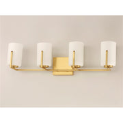Maxim Lighting Dart 4-Light Bath Vanity, Satin Brass/Satin White