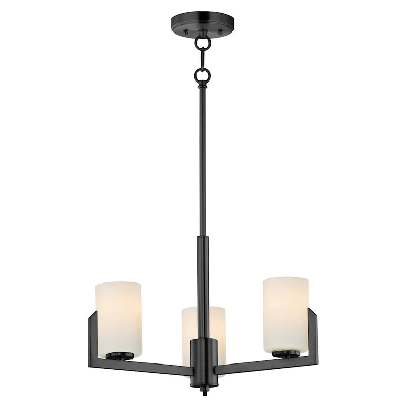Maxim Lighting Dart 3 Light Chandelier, Black/Satin White
