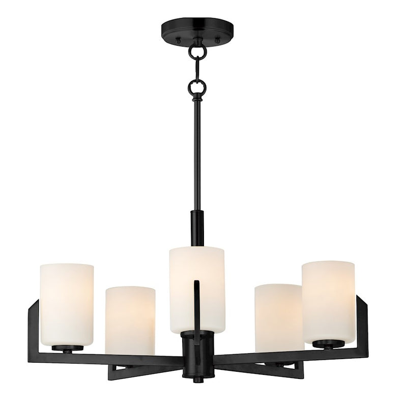 Maxim Lighting Dart 5 Light Chandelier, Black/Satin White