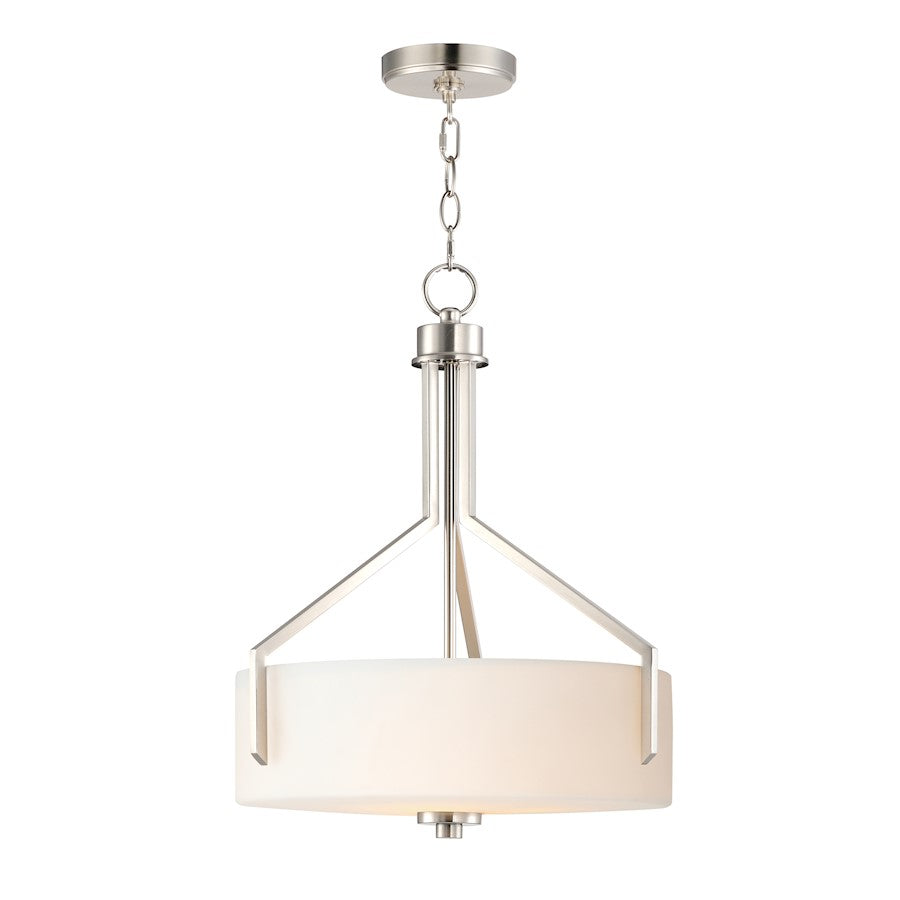 Maxim Lighting Dart 3 Light Pendant, Satin Nickel/Satin White - 21287SWSN