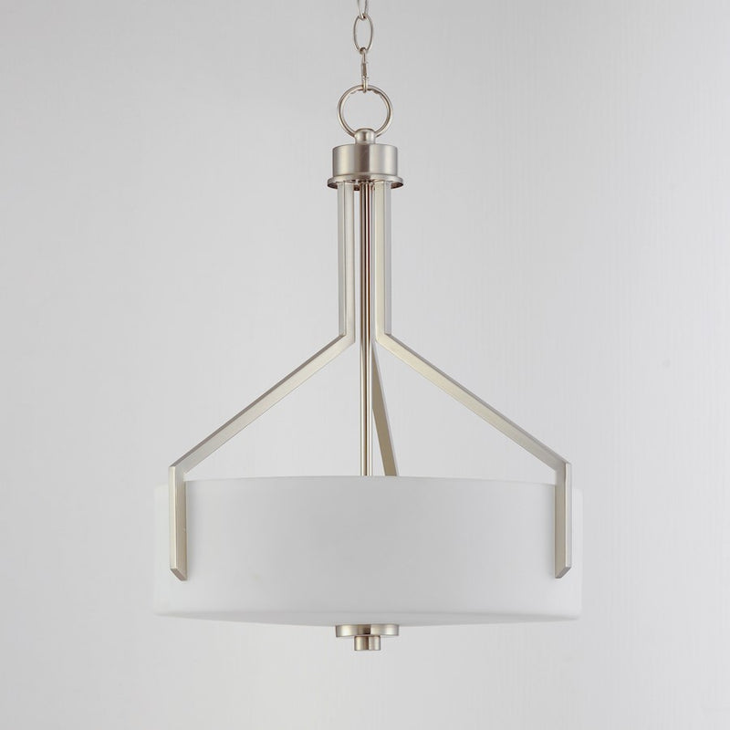 Maxim Lighting Dart 3 Light Pendant, Satin Nickel/Satin White