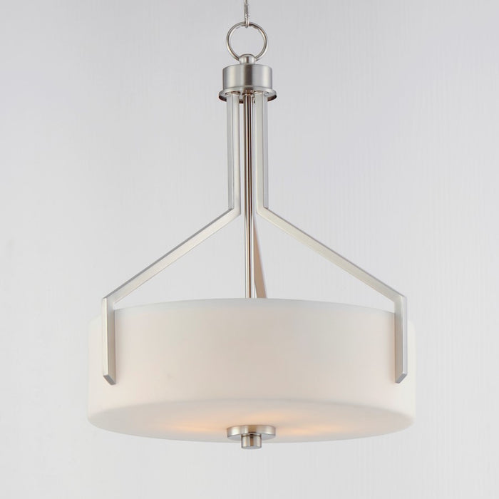 Maxim Lighting Dart 3 Light Pendant, Satin Nickel/Satin White