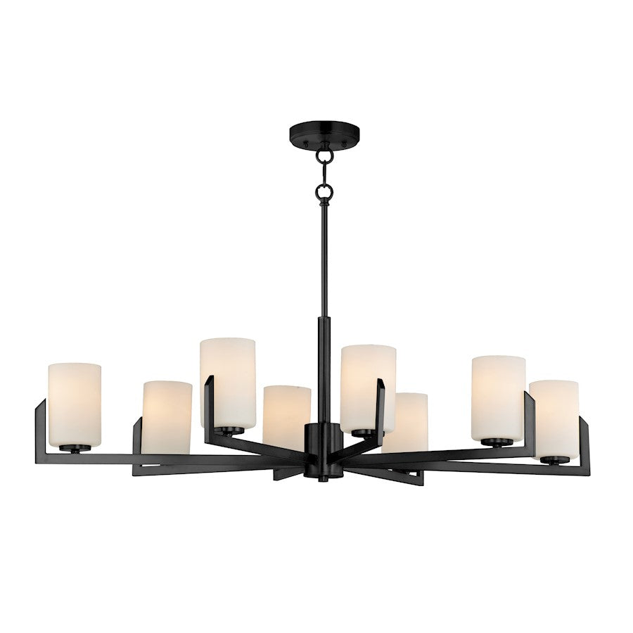 Maxim Lighting Dart 8 Light Chandelier, Black/Satin White - 21288SWBK