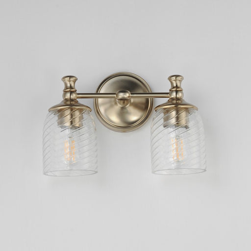 Maxim Lighting Swirl 2 Light Wall Sconce, Champagne/Clear Ribbed