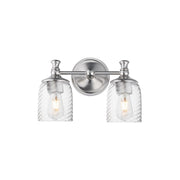 Maxim Lighting Swirl 2 Light Wall Sconce, Satin Nickel/Clear Ribbed - 21352CRSN