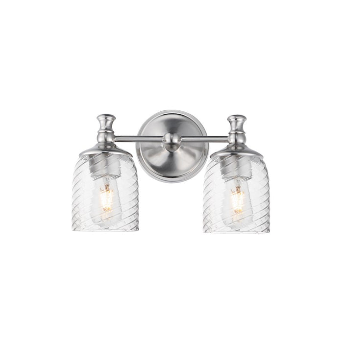 Maxim Lighting Swirl 2 Light Wall Sconce, Satin Nickel/Clear Ribbed - 21352CRSN