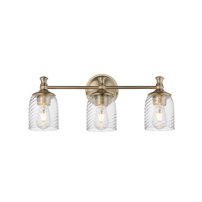 Maxim Lighting Swirl 3 Light Bath Vanity, Champagne/Clear Ribbed - 21353CRSCH