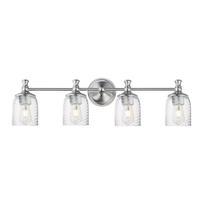 Maxim Lighting Swirl 4 Light Bath Vanity, Satin Nickel/Clear Ribbed - 21354CRSN