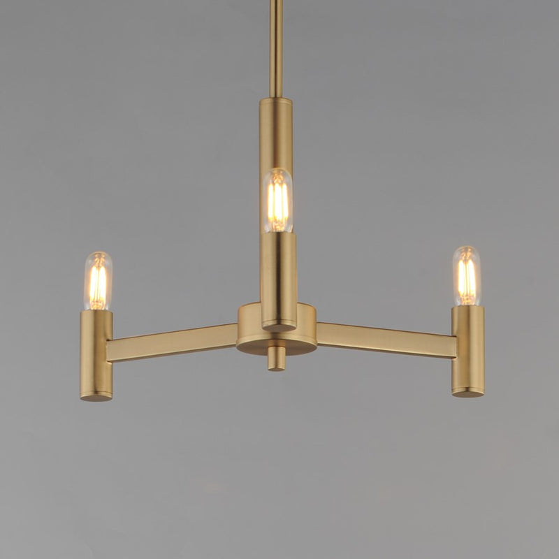 Maxim Lighting Emana 3 Light 9.75" Chandelier, Natural Aged Brass