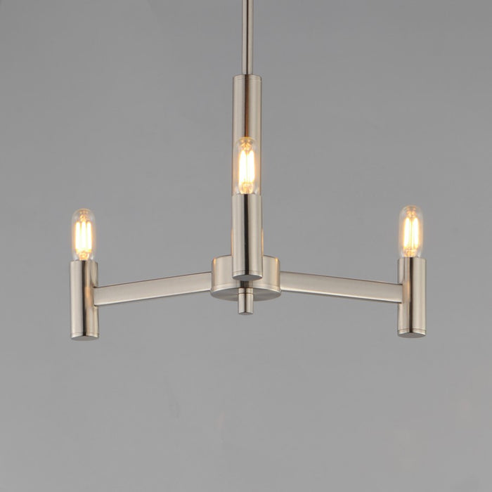 Maxim Lighting Emana 3 Light 9.75" Chandelier, Satin Nickel
