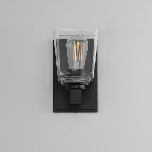 Maxim Lighting Cubos 1 Light Wall Sconce, Black/Clear
