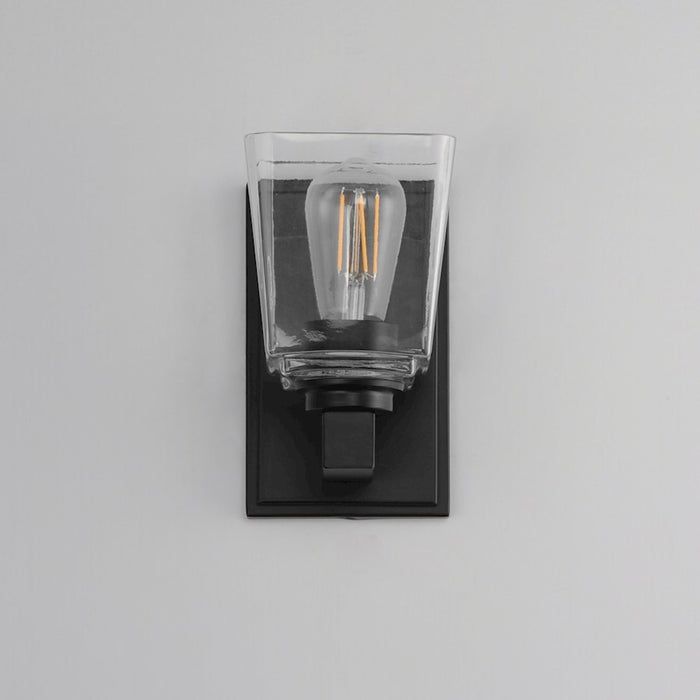 Maxim Lighting Cubos 1 Light Wall Sconce, Black/Clear