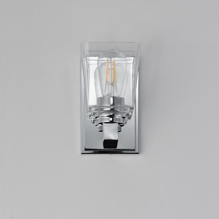 Maxim Lighting Cubos 1 Light Wall Sconce, Polished Chrome/Clear