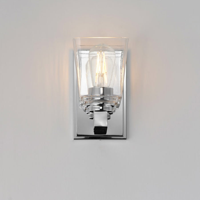 Maxim Lighting Cubos 1 Light Wall Sconce, Polished Chrome/Clear