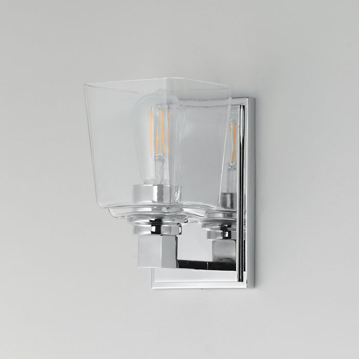 Maxim Lighting Cubos 1 Light Wall Sconce, Polished Chrome/Clear