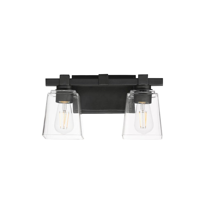 Maxim Lighting Cubos 2 Light Wall Sconce, Black/Clear - 21382CLBK